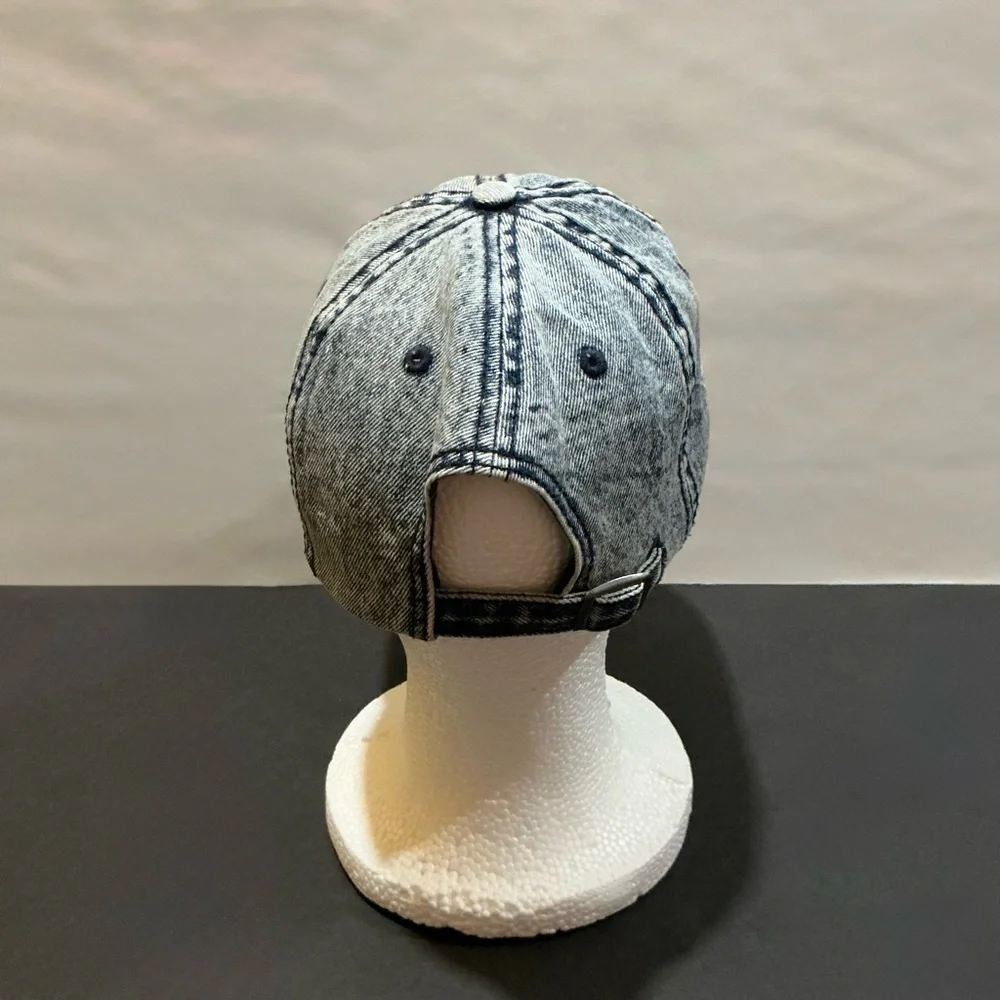 American Eagle Outfitters Baseball Cap Hat Stonewashed Denim Rainbow Embroidered - Picture 4 of 10